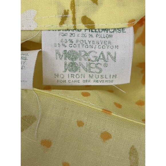 Vintage Morgan Jones No Iron Muslin Cotton Blend Pillowcases Yellow Floral Set 2 - Picture 8 of 8